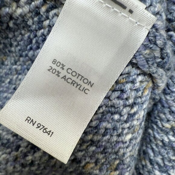 J. JILL Long Cardigan Size XL Petite Blue Heather Open Front Duster Cotton Blend - Picture 8 of 8